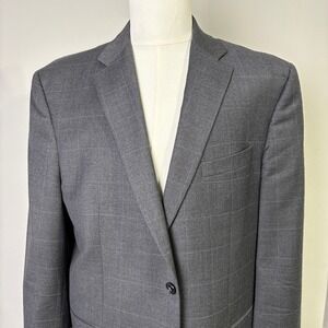 JOS A BANK Mens Traveler Collection Tailored Fit Wool Blazer Jacket 44R Gray